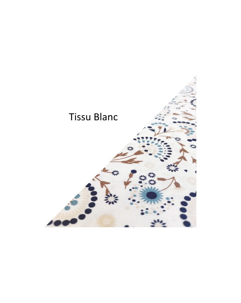 Duo Blanc / Fleur Bleues Marrons